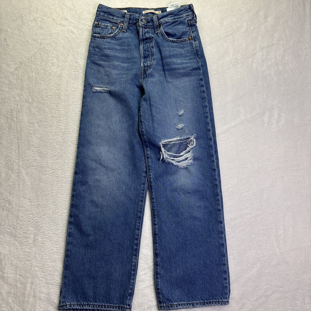 Levi's Prim Ribcage Straight Ankle Jeans Wmn's 25 Button Fly Light Wash W25 L27